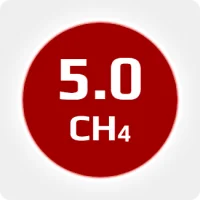 Метан  (CH4) 5.0 (99,999 %) в баллоне 10л. 100 бар, соединением W21,6x1/14'' LH (DIN1)