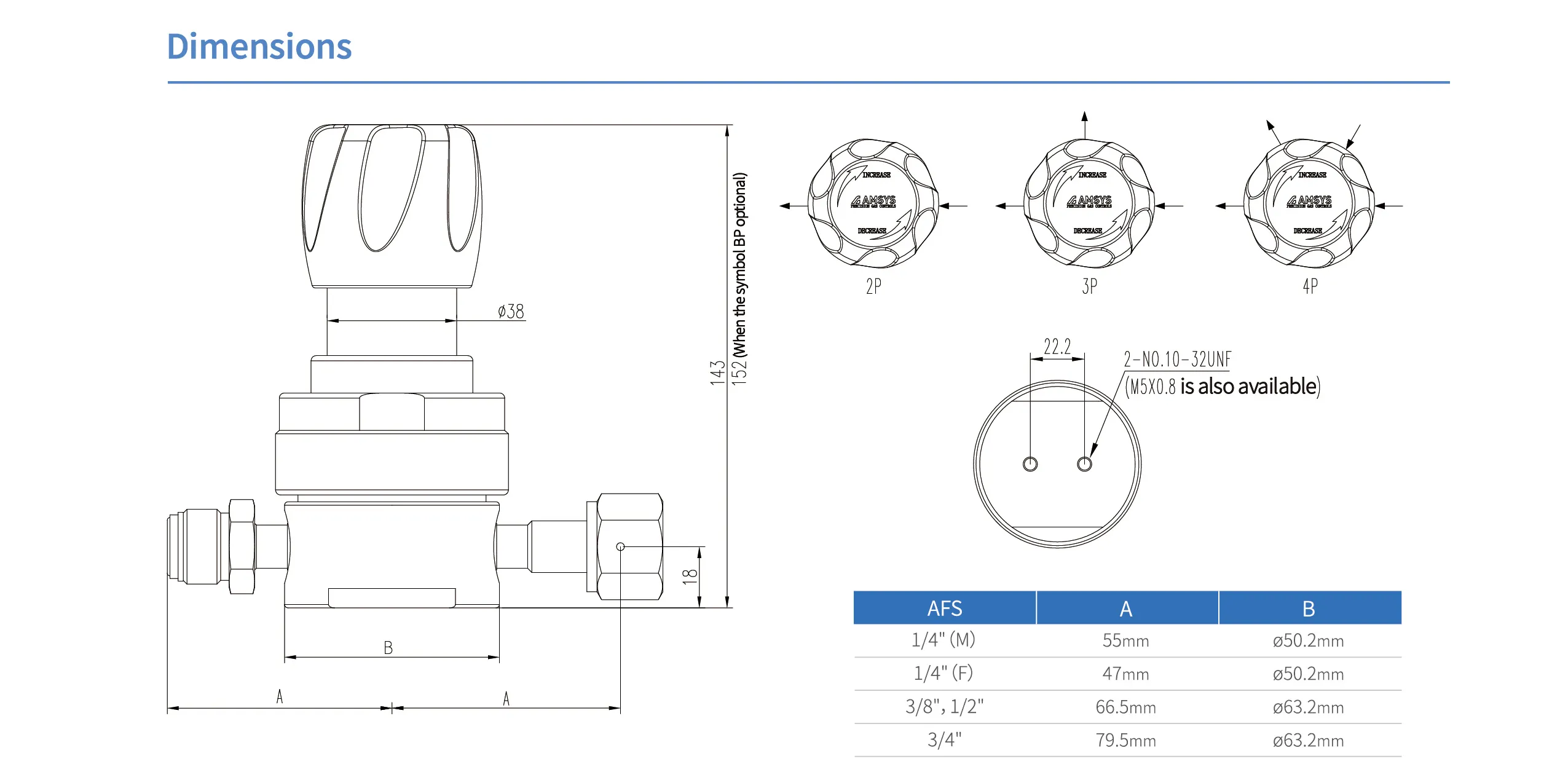 Регулятор AMFLO UHP AU22 Материал: Код Z (Body,Poppet, Nozzle,Diaphragm,Gland-SUS316L,Seat: PCTFE) ; Поверхность 0.25 um; ; 3х портовый, вх. давл. 20.6 бар, CV-1.1