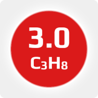 Пропан (C3H8) 3.0 (99,9%) в баллоне 50л (20кг) соединение W21,8х1/14'' LH (DIN1) (комплект)